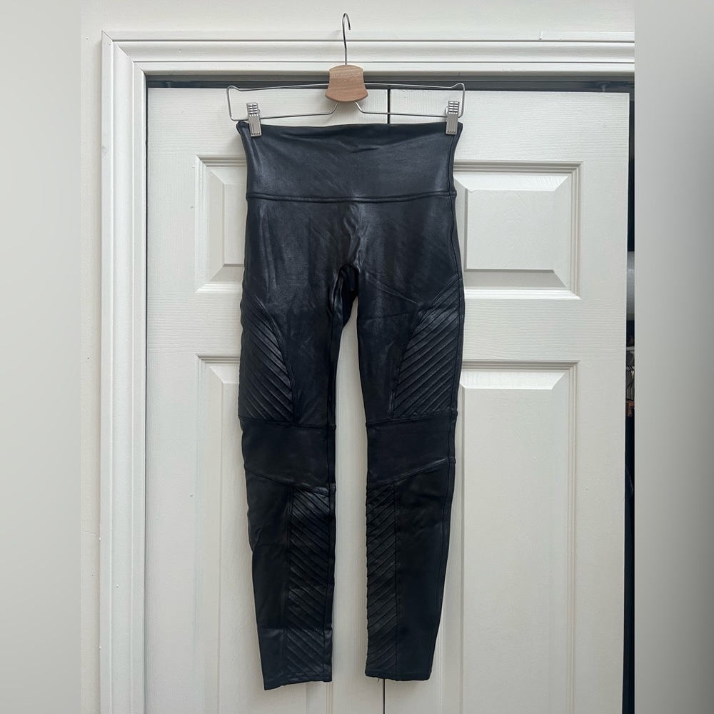 SPANX faux leather moto leggings, MP